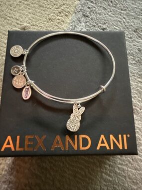 Alex and Ani Easter Peeps Crystal Bunny Bangle Bracelet